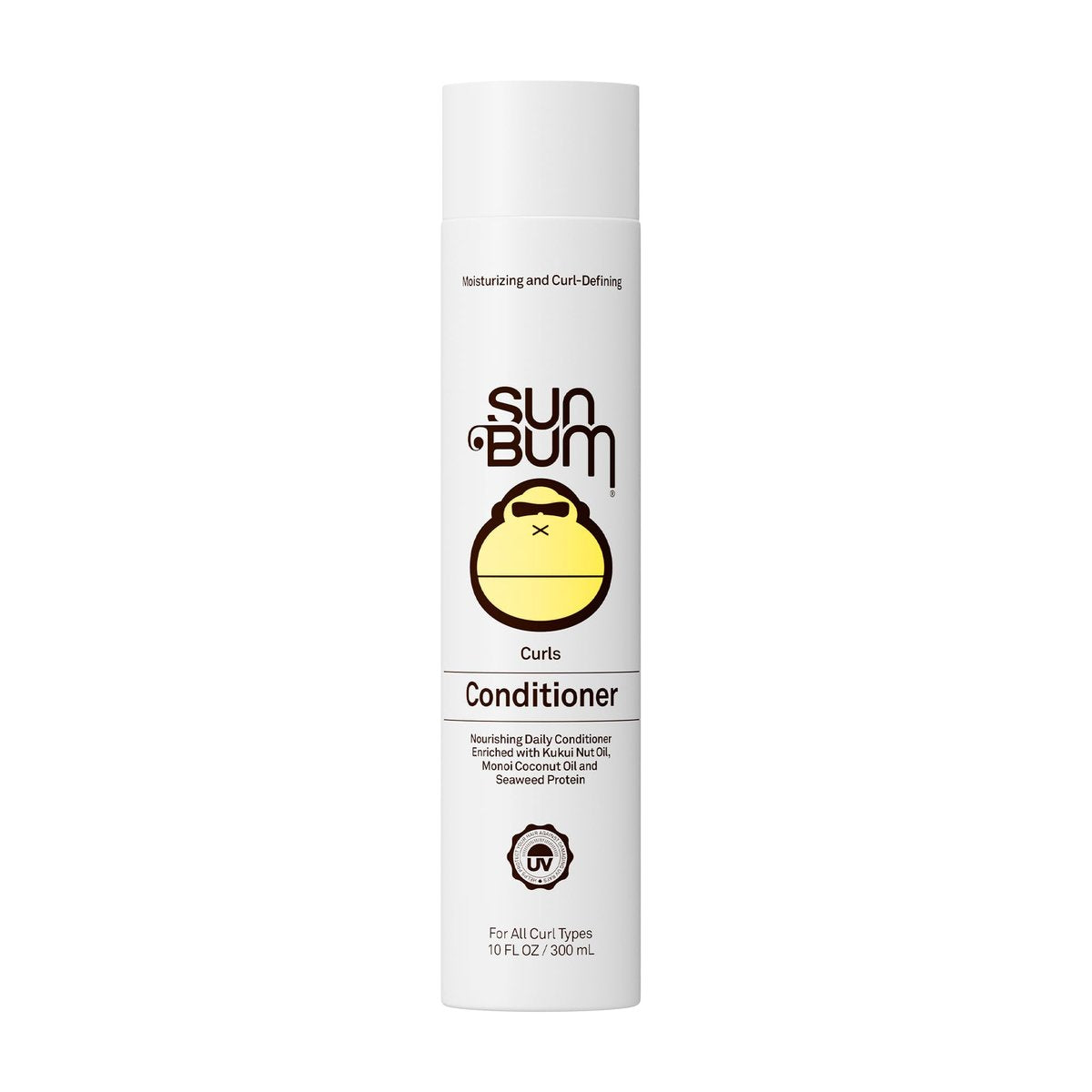 Sun Bum Curls Conditioner - Moisturizing Hair Treatment for Wavy and Curly Hair - Frizz Free Finish - Enriched with Coconut Oil and Seaweed Protein - UV Protecting - Vegan and Cruelty Free - 10 oz - görsel 1