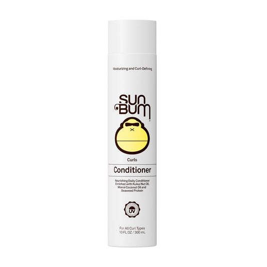 Sun Bum Curls Conditioner - Moisturizing Hair Treatment for Wavy and Curly Hair - Frizz Free Finish - Enriched with Coconut Oil and Seaweed Protein - UV Protecting - Vegan and Cruelty Free - 10 oz
