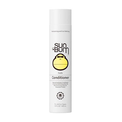 Sun Bum Curls Conditioner - Moisturizing Hair Treatment for Wavy and Curly Hair - Frizz Free Finish - Enriched with Coconut Oil and Seaweed Protein - UV Protecting - Vegan and Cruelty Free - 10 oz