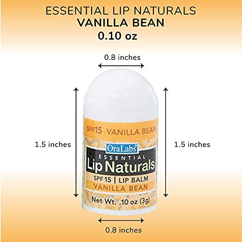 Lip Naturals Mini Vanilla Lip Balm with SPF 15 Sunscreen - 12-Count Pack, Made in USA with Beeswax & Coconut Oil (0.10 oz Each) Avelisse