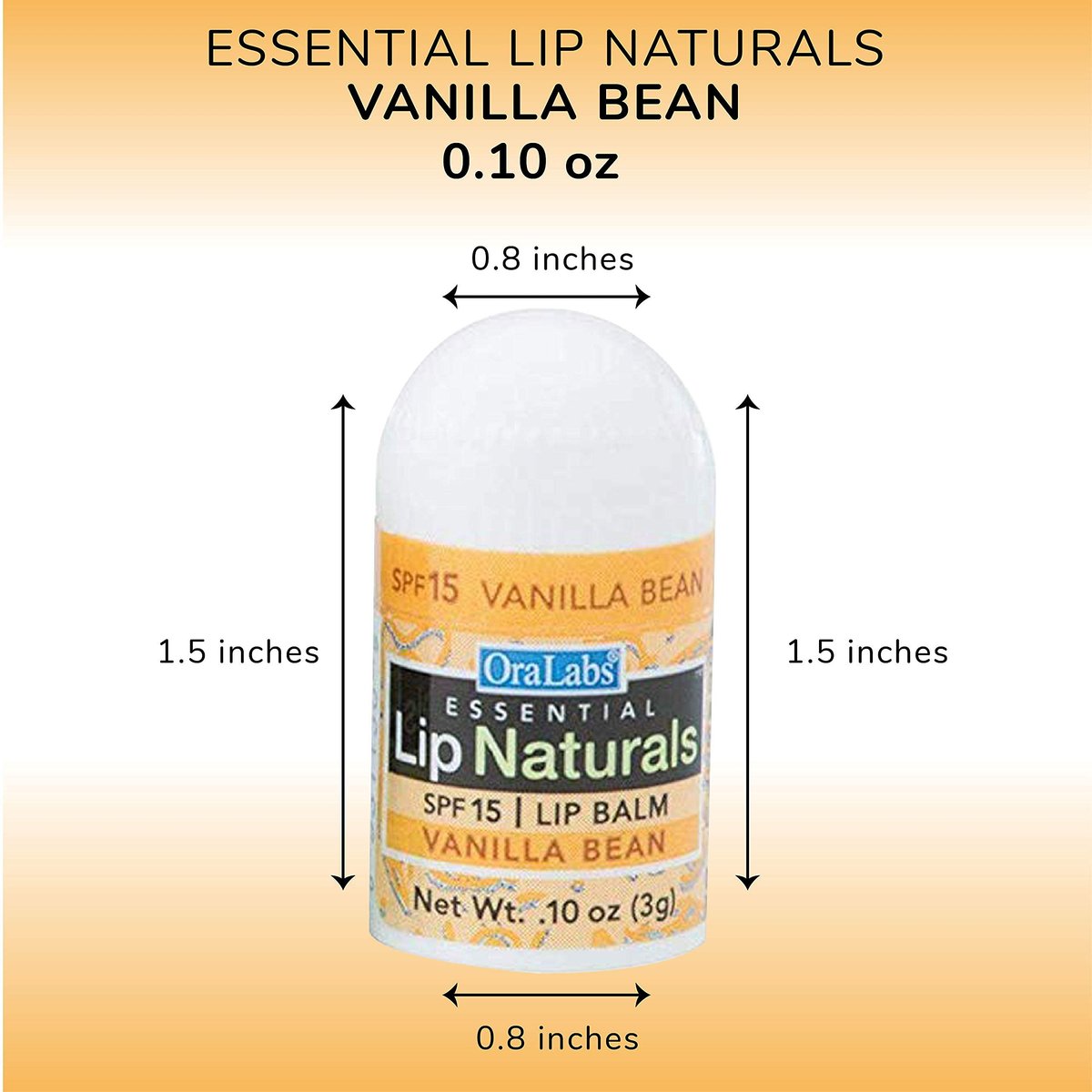 Lip Naturals Mini Vanilla Lip Balm with SPF 15 Sunscreen - 12-Count Pack, Made in USA with Beeswax & Coconut Oil (0.10 oz Each) Avelisse