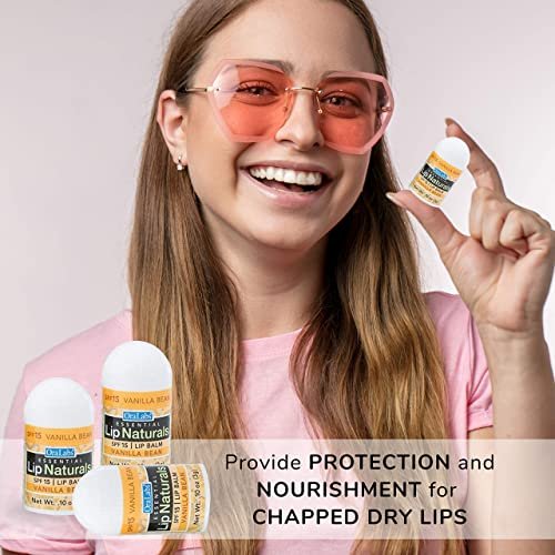 Lip Naturals Mini Vanilla Lip Balm with SPF 15 Sunscreen - 12-Count Pack, Made in USA with Beeswax & Coconut Oil (0.10 oz Each) Avelisse
