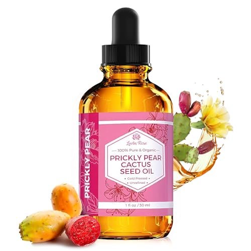 Leven Rose 100% Pure Organic Prickly Pear Seed Oil - Extra Virgin Cold Pressed Face Oil for Dry Skin, Body Moisturizer & Hair Treatment, 1 oz Avelisse