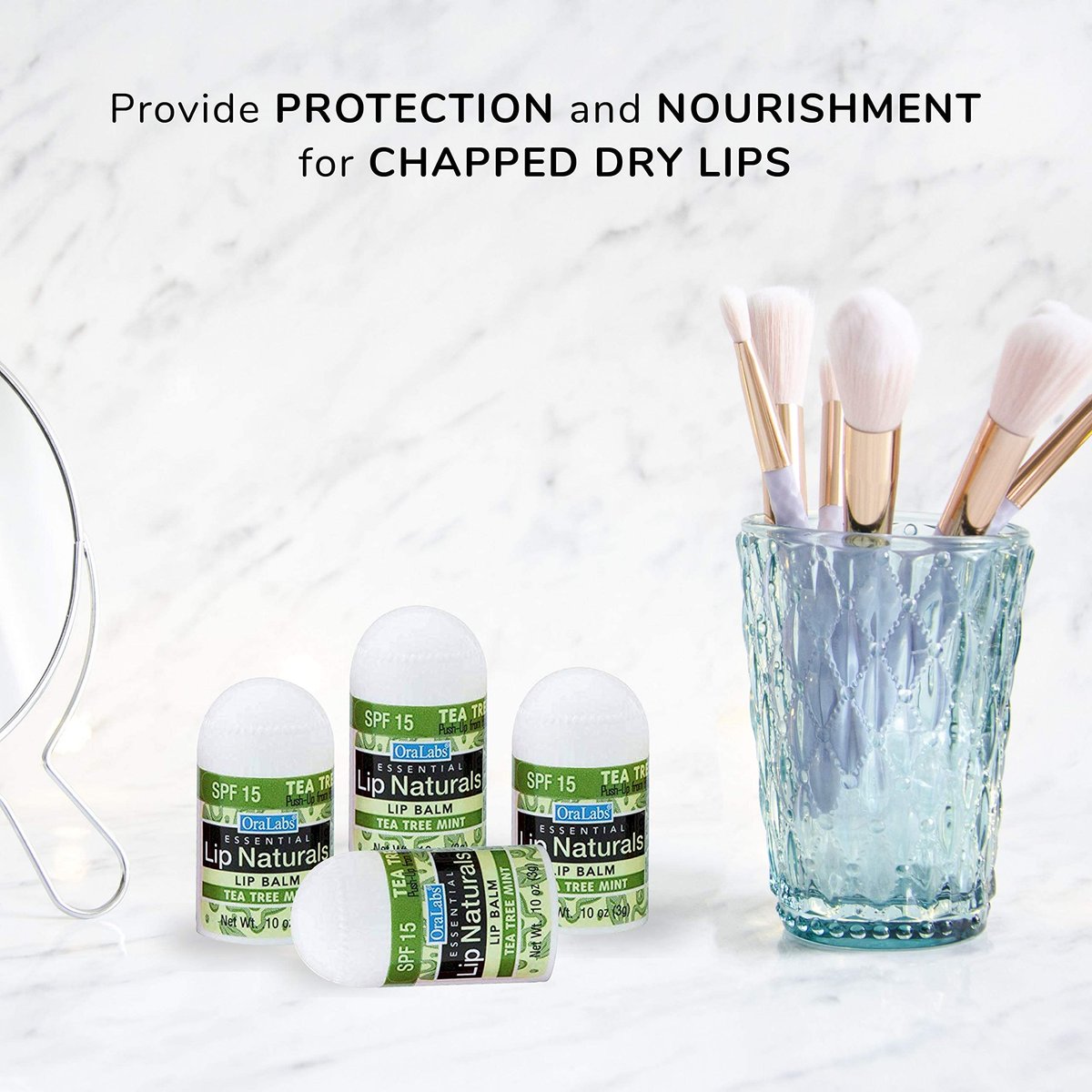 Lip Naturals Mini Tea Tree Balm with SPF 15 Sunscreen – 12-Pack, Made in USA with Coconut Oil Tea Tree Oil & Peppermint Oil Avelisse