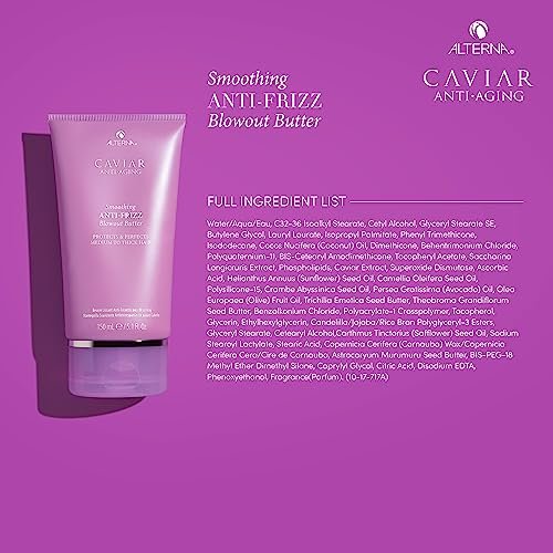 Alterna Caviar Anti-Aging Smoothing Anti-Frizz Blowout Butter - Heat Protectant & Humidity Shield for Silky, Frizz-Free Hair - Sulfate Free, 5.1 oz Avelisse