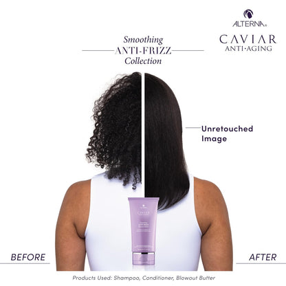 Alterna Caviar Anti-Aging Smoothing Anti-Frizz Blowout Butter - Heat Protectant & Humidity Shield for Silky, Frizz-Free Hair - Sulfate Free, 5.1 oz Avelisse