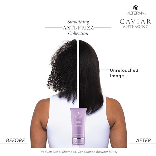 Alterna Caviar Anti-Aging Smoothing Anti-Frizz Blowout Butter - Heat Protectant & Humidity Shield for Silky, Frizz-Free Hair - Sulfate Free, 5.1 oz Avelisse