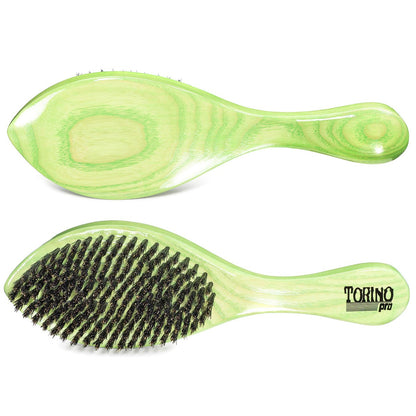 Torino Pro Medium Curved Wave Brush by Brush King – #1960-360 Curved Medium, Extra Firm Boar Bristles for 360 Waves, Coarse Hair Avelisse