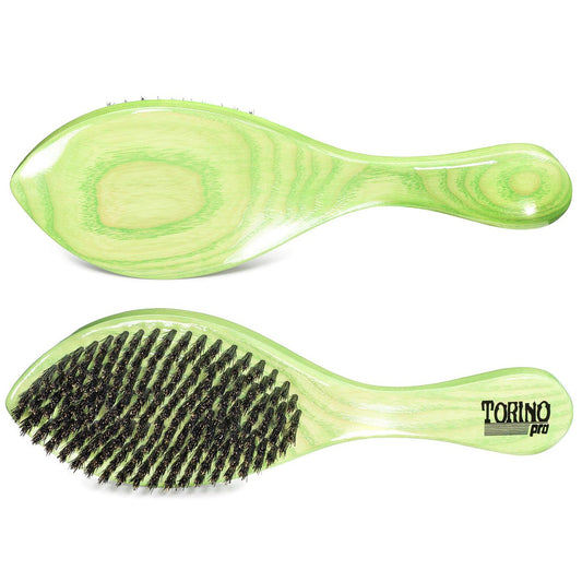 Torino Pro Medium Curved Wave Brush by Brush King – #1960-360 Curved Medium, Extra Firm Boar Bristles for 360 Waves, Coarse Hair Avelisse