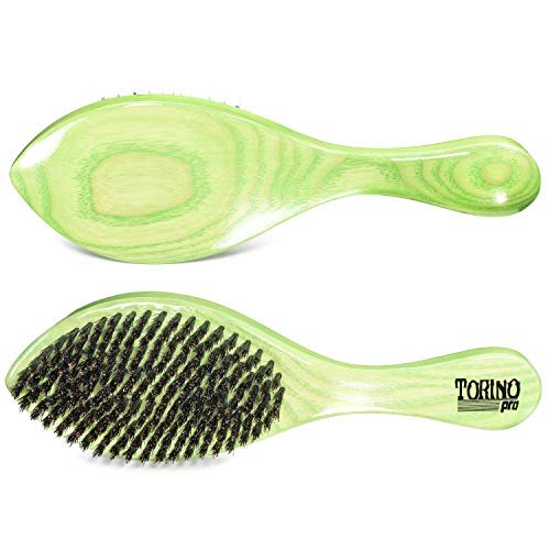 Torino Pro Medium Curved Wave Brush by Brush King – #1960-360 Curved Medium, Extra Firm Boar Bristles for 360 Waves, Coarse Hair Avelisse