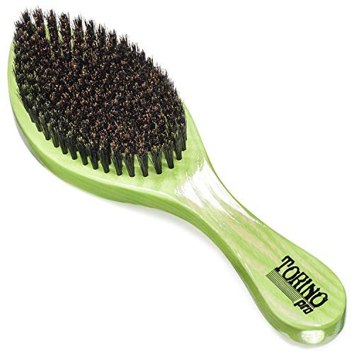 Torino Pro Medium Curved Wave Brush by Brush King – #1960-360 Curved Medium, Extra Firm Boar Bristles for 360 Waves, Coarse Hair Avelisse
