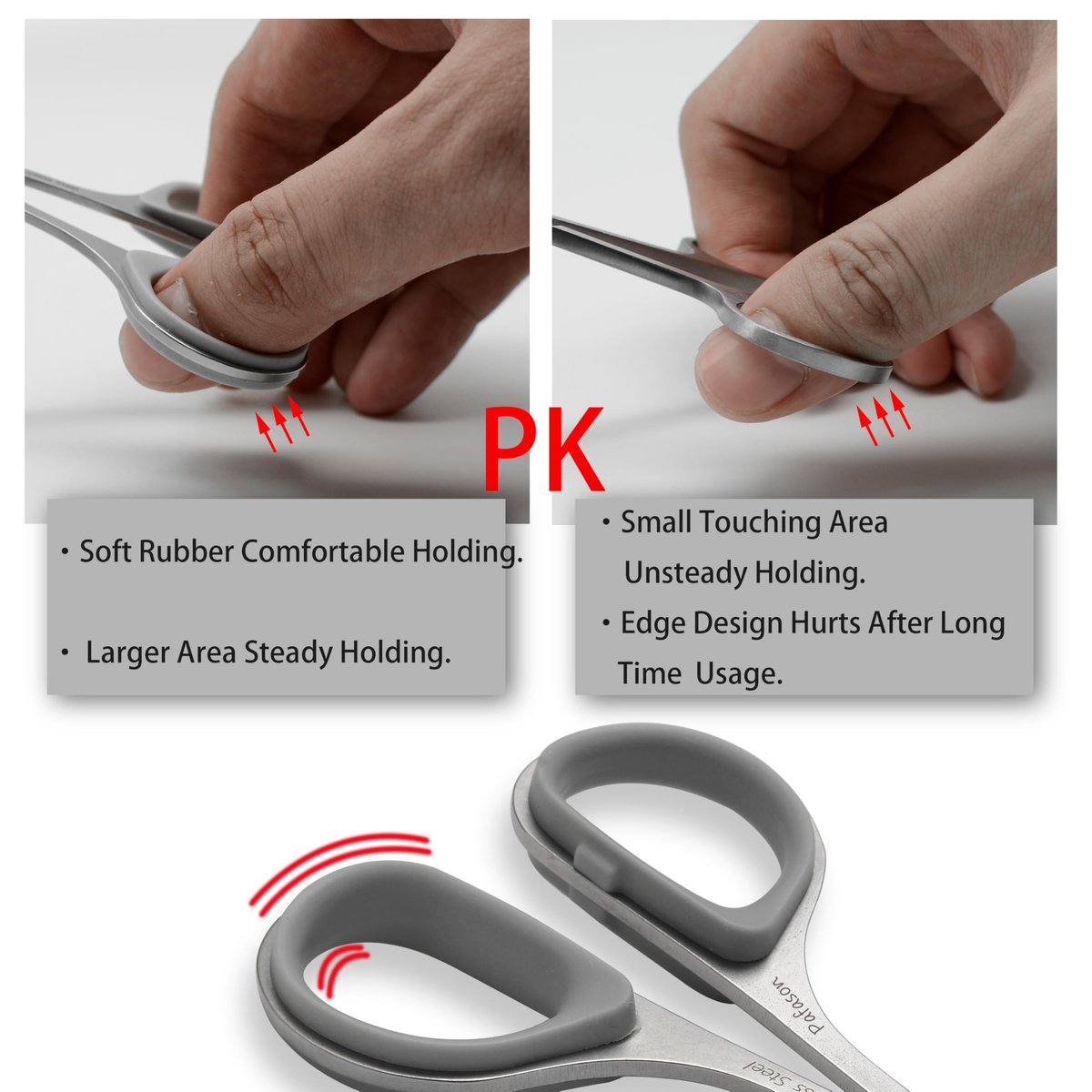 PAFASON Ultra Sharp Beard Scissors Set – Precision Straight, Curved & Round Tip Mustache and Facial Hair Trimming Tool – Stainless Steel with Safety Case and Premium Leather Pouch - görsel 3
