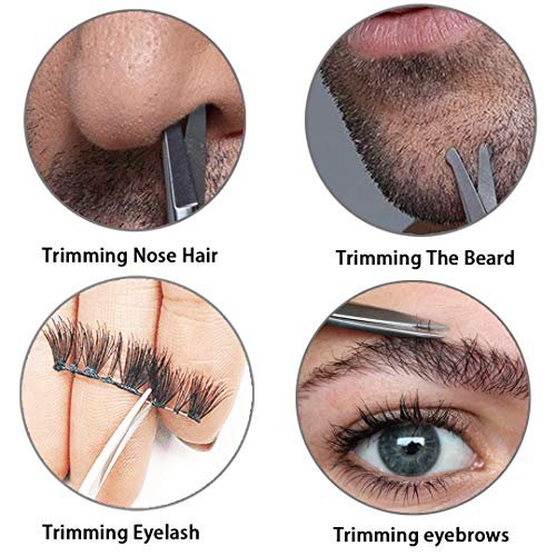 PAFASON Ultra Sharp Beard Scissors Set – Precision Straight, Curved & Round Tip Mustache and Facial Hair Trimming Tool – Stainless Steel with Safety Case and Premium Leather Pouch - görsel 10