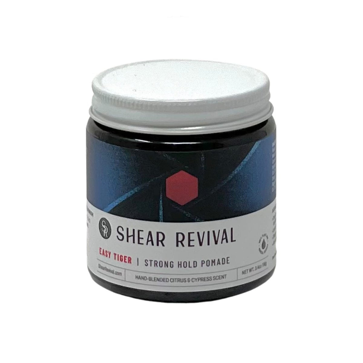 Shear Revival Easy Tiger Traditional Pomade – Strong Hold, Natural Citrus & Cyprus Scent, 3.4 oz Avelisse