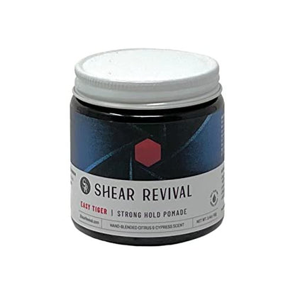 Shear Revival Easy Tiger Traditional Pomade – Strong Hold, Natural Citrus & Cyprus Scent, 3.4 oz Avelisse