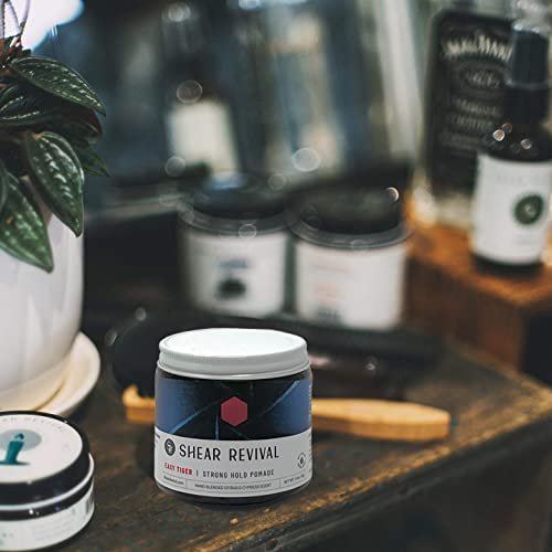 Shear Revival Easy Tiger Traditional Pomade – Strong Hold, Natural Citrus & Cyprus Scent, 3.4 oz Avelisse