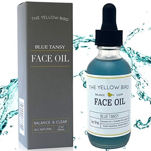 Yellow Bird Balancing Blue Tansy Face Oil – Natural Vegan Facial Serum for Glowing Skin, Collagen Support, and Clear Complexion (2 oz) Avelisse