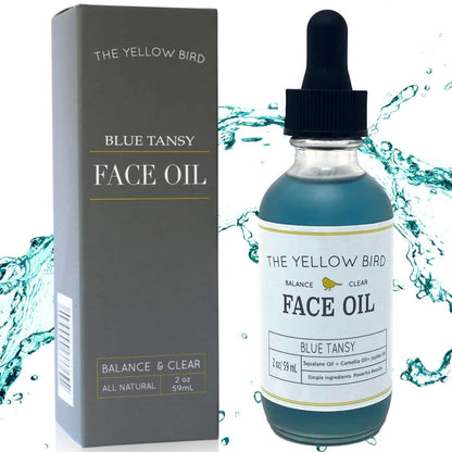 Yellow Bird Balancing Blue Tansy Face Oil – Natural Vegan Facial Serum for Glowing Skin, Collagen Support, and Clear Complexion (2 oz) Avelisse