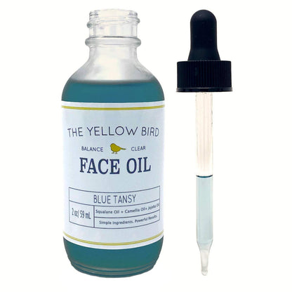 Yellow Bird Balancing Blue Tansy Face Oil – Natural Vegan Facial Serum for Glowing Skin, Collagen Support, and Clear Complexion (2 oz) Avelisse