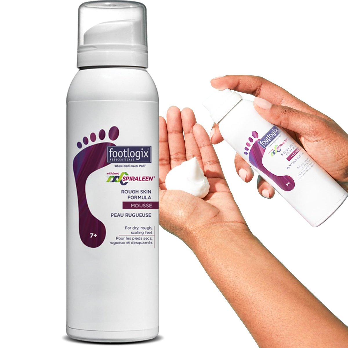 Footlogix Rough Skin Formula with Spiraleen – Mousse for Dry Cracked Heels & Feet | 4.23 oz Avelisse