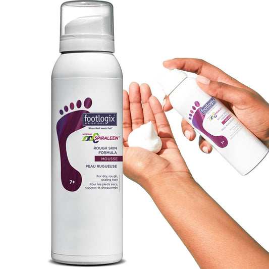 Footlogix Rough Skin Formula with Spiraleen – Mousse for Dry Cracked Heels & Feet | 4.23 oz Avelisse