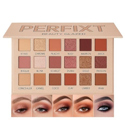 18 Color Natural Eyeshadow Palette – Soft Matte, Shimmer & Glitter Finish with Built-In Concealer – Ultra-Pigmented Blendable Mauve Brown Nude Palette for All Ages - görsel 2
