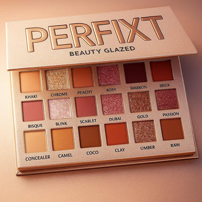 18 Color Natural Eyeshadow Palette – Soft Matte, Shimmer & Glitter Finish with Built-In Concealer – Ultra-Pigmented Blendable Mauve Brown Nude Palette for All Ages