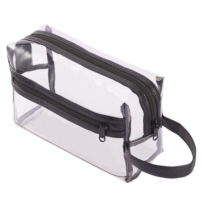 Heavy Duty Clear Travel Toiletry Makeup Bag – Water Resistant Transparent Cosmetic Organizer with Handle