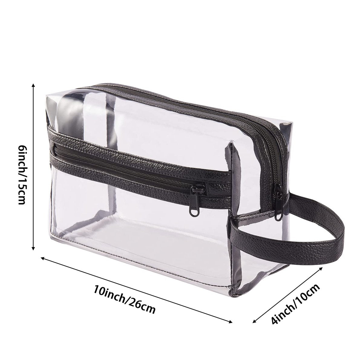 Heavy Duty Clear Travel Toiletry Makeup Bag – Water Resistant Transparent Cosmetic Organizer with Handle - görsel 3