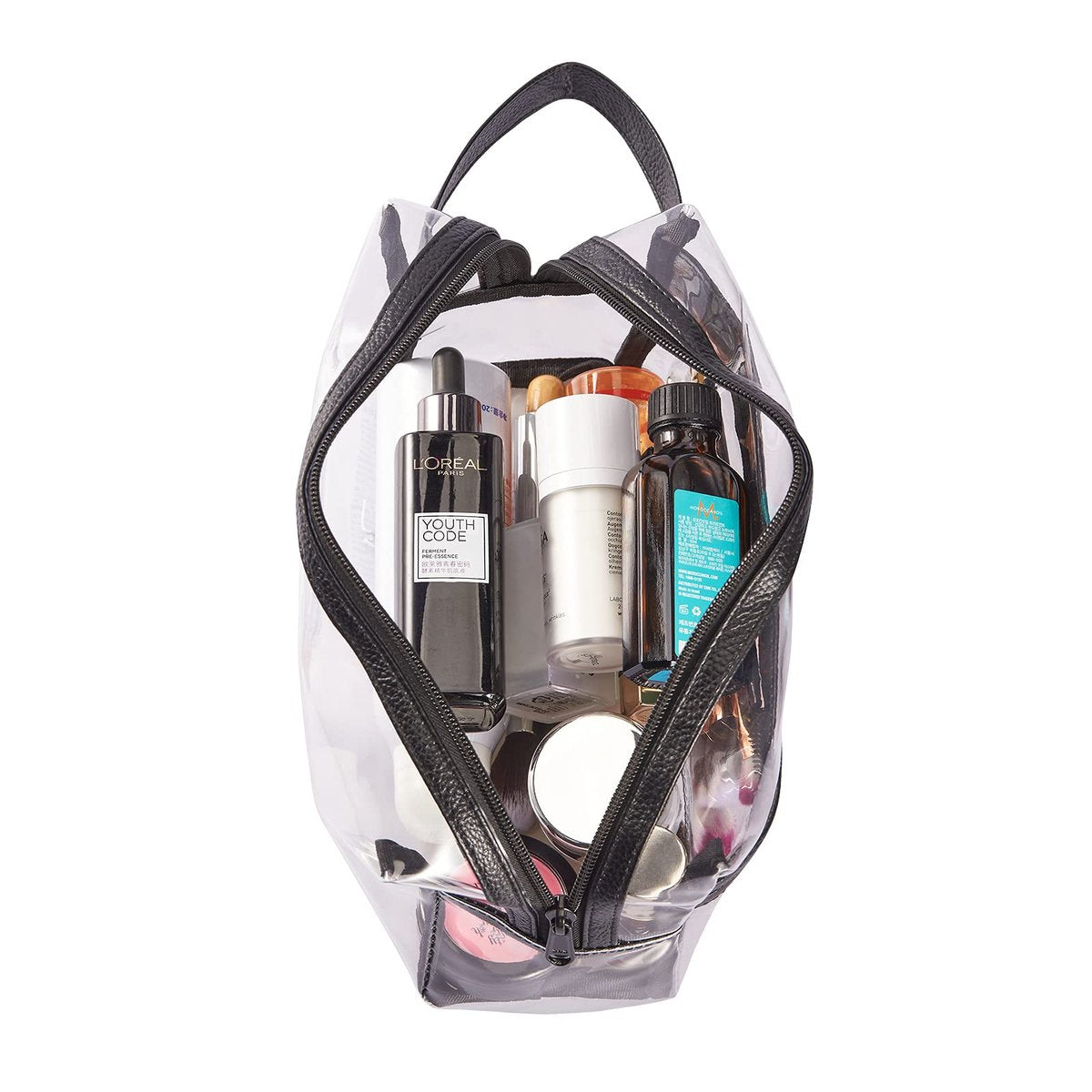 Heavy Duty Clear Travel Toiletry Makeup Bag – Water Resistant Transparent Cosmetic Organizer with Handle - görsel 9