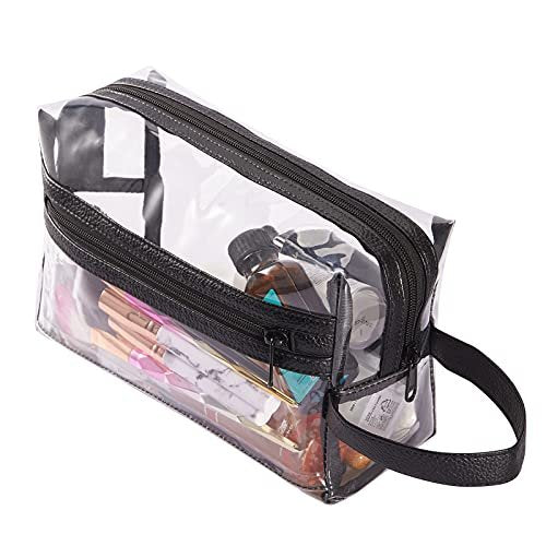 Heavy Duty Clear Travel Toiletry Makeup Bag – Water Resistant Transparent Cosmetic Organizer with Handle - görsel 6