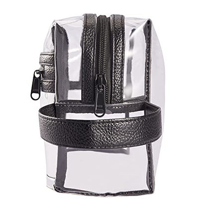 Heavy Duty Clear Travel Toiletry Makeup Bag – Water Resistant Transparent Cosmetic Organizer with Handle