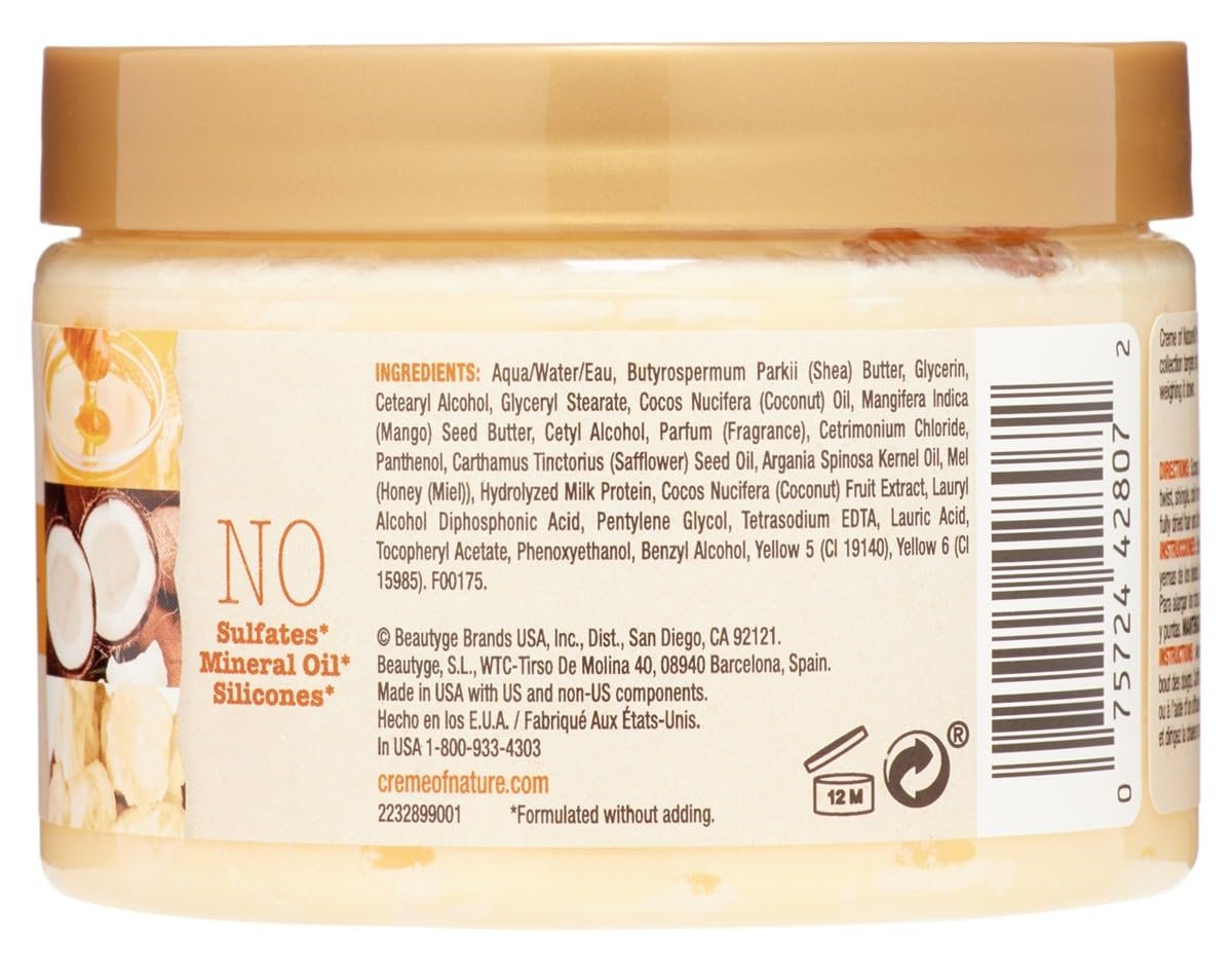 Creme Of Nature Pure Honey Twisting Cream - 11.5 Ounce Jar (2 Pack) for Defined, Moisturized Twists - görsel 3