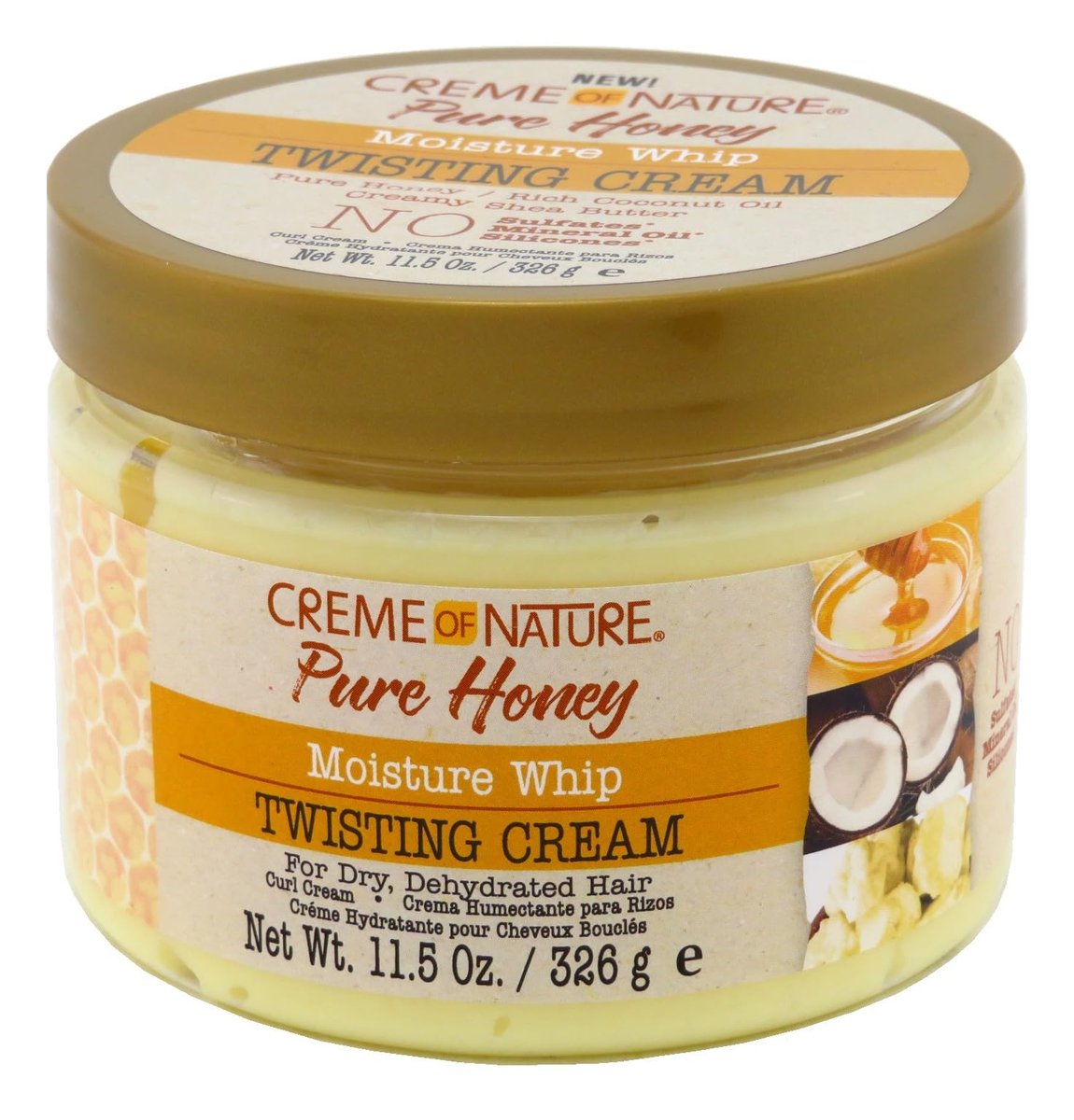 Creme Of Nature Pure Honey Twisting Cream - 11.5 Ounce Jar (2 Pack) for Defined, Moisturized Twists - görsel 1
