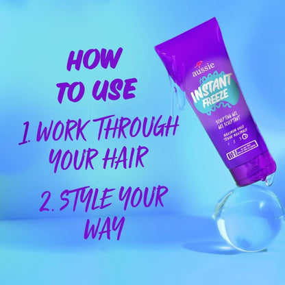 Aussie Instant Freeze Sculpting Hair Gel Triple Pack – Maximum Hold, No Flaking, Long-Lasting Frizz Control with Jojoba Oil, Sea Kelp & Australian Aloe, Citrus Floral Scent, 7 Fl Oz Each (Pack of 3) Avelisse