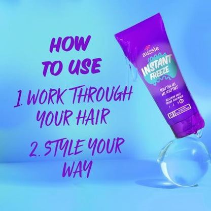 Aussie Instant Freeze Sculpting Hair Gel Triple Pack – Maximum Hold, No Flaking, Long-Lasting Frizz Control with Jojoba Oil, Sea Kelp & Australian Aloe, Citrus Floral Scent, 7 Fl Oz Each (Pack of 3) Avelisse