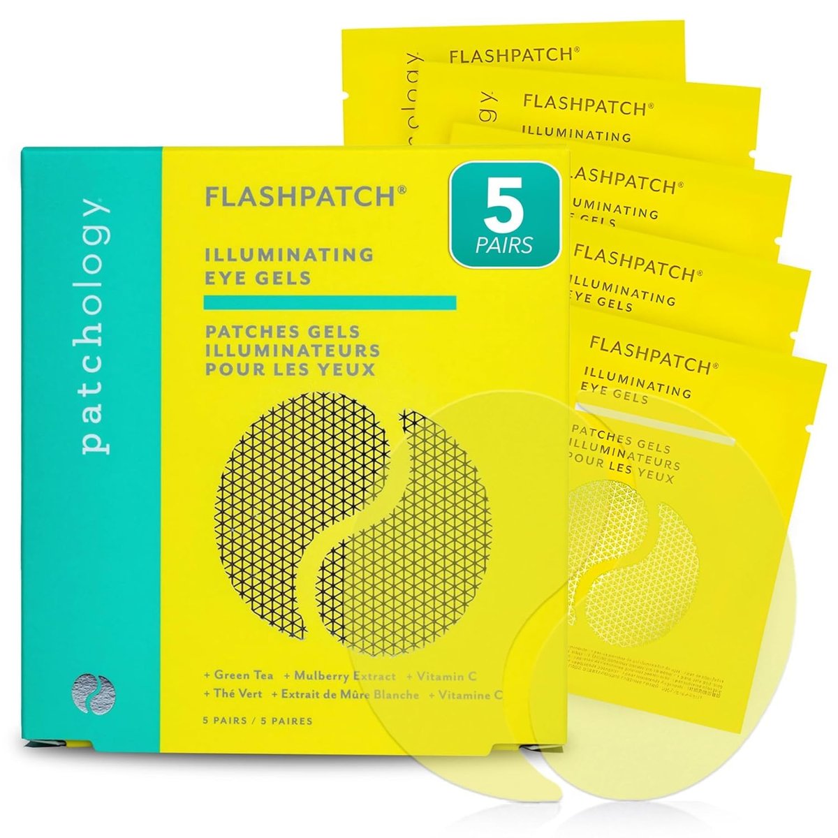 PATCHOLOGY Brightening Under Eye Patches - Vitamin C Eye Mask for Puffy Eyes and Dark Circles - 5 Pairs Avelisse