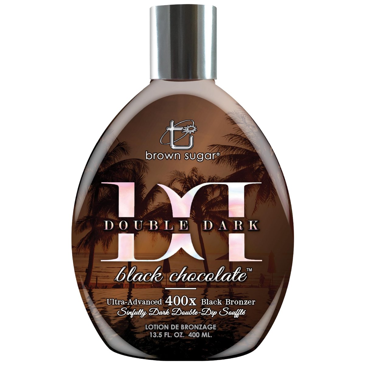 Brown Sugar Double Dark Black Chocolate Tanning Lotion - Ultra-Advanced 400X Black Bronzer with Cocoa, Coconut & Shea Butters, 13.5 Fl Oz Avelisse