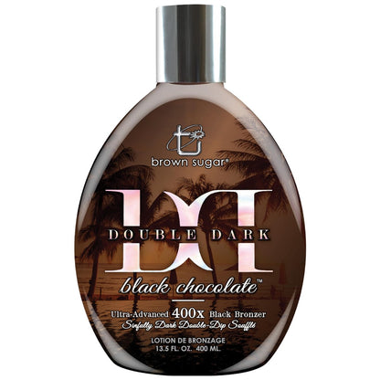 Brown Sugar Double Dark Black Chocolate Tanning Lotion - Ultra-Advanced 400X Black Bronzer with Cocoa, Coconut & Shea Butters, 13.5 Fl Oz Avelisse