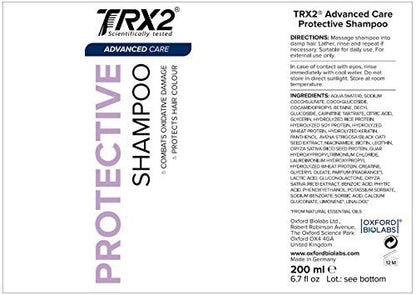 TRX2 Protective Shampoo - Repairs & Protects Hair with Biotin, Rice Protein, Panthenol - Paraben Free - 6.7 oz