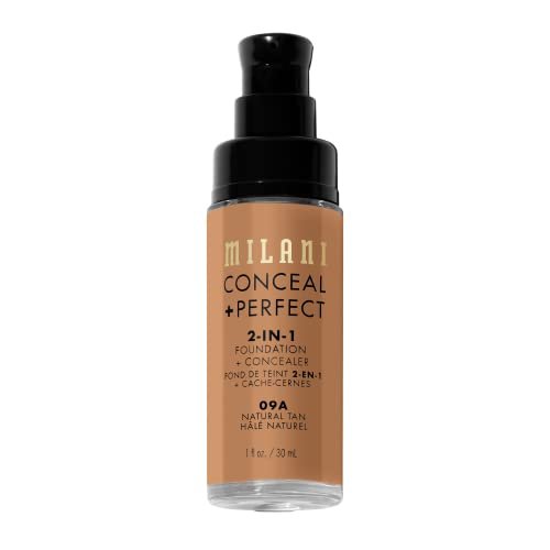 Milani Conceal + Perfect 2-in-1 Foundation + Concealer - Natural Tan 09A - Full Coverage, Waterproof & Sweatproof - görsel 6