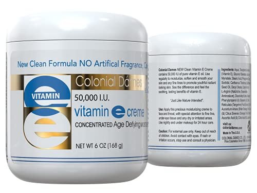 Colonial Dames High Potency 50,000 IU Vitamin E Moisturizer – Deep Hydration for Dry, Chapped Skin & Fine Lines Avelisse