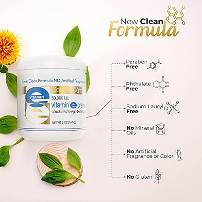 Colonial Dames High Potency 50,000 IU Vitamin E Moisturizer – Deep Hydration for Dry, Chapped Skin & Fine Lines Avelisse