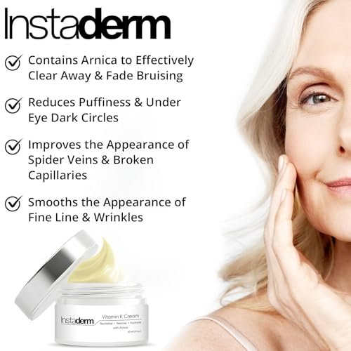 Revitalizing Vitamin K Cream with Arnica – Reduces Appearance of Bruising, Spider Veins, Broken Capillaries, Dark Circles & Puffiness – 2 Fl Oz Avelisse