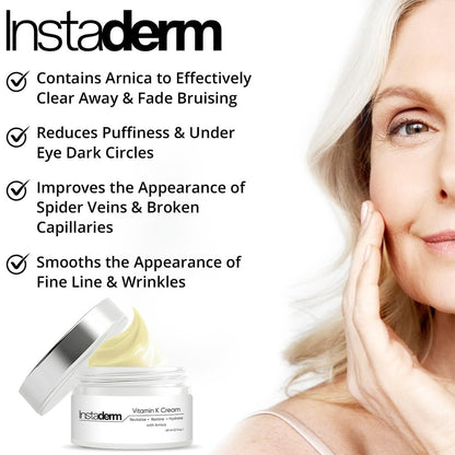 Revitalizing Vitamin K Cream with Arnica – Reduces Appearance of Bruising, Spider Veins, Broken Capillaries, Dark Circles & Puffiness – 2 Fl Oz Avelisse