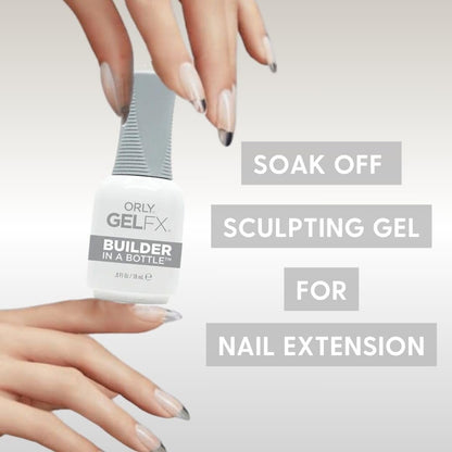 Orly Builder In A Bottle Soak-Off Sculpting Gel - Clear 0.6 oz - Quick Nail Extension, Repair & Strengthening Avelisse
