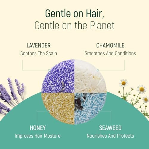BAMBOEARTH 4-Pack Solid Shampoo Bar and Conditioner Effect Hair Soap – 100% Organic, Natural Plant-Based Essential Oils, Zero Waste Biodegradable Packaging Avelisse