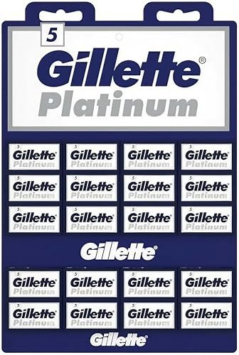 Gillette Platinum Double Edge Safety Razor Blades – 100 Count (20 Dispensers of 5 Blades) Avelisse