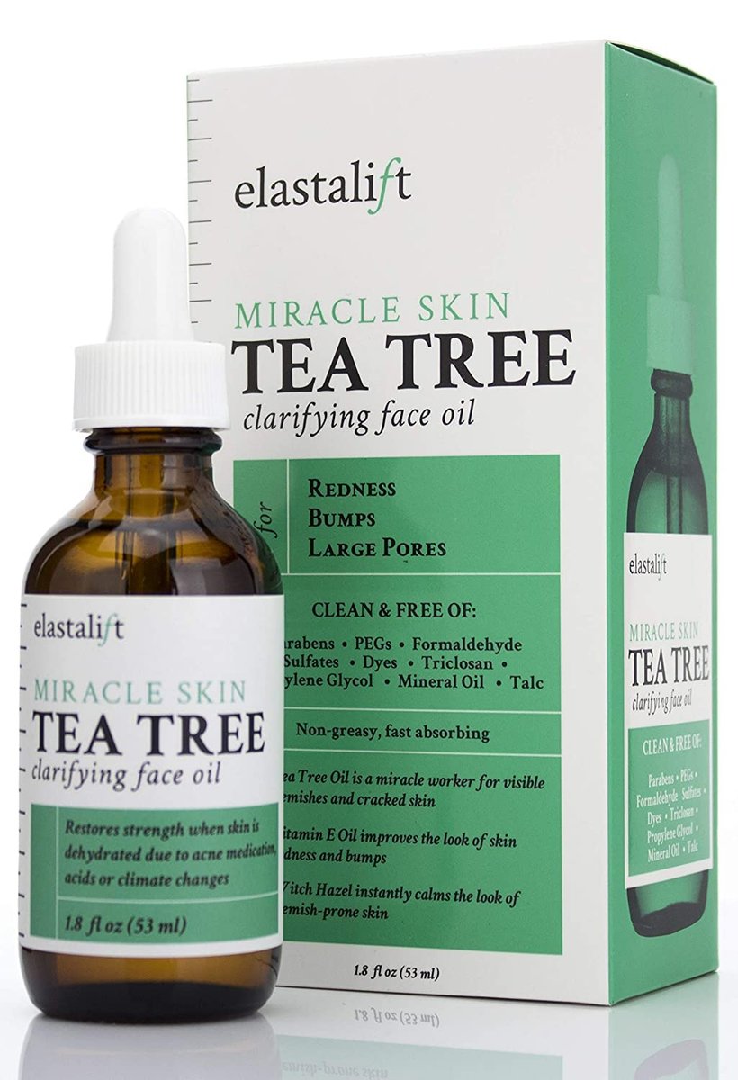 Elastalift Tea Tree Oil Facial Spot Treatment with Witch Hazel – Clarifying Acne Treatment for Redness, Bumps, Dry Itchy Skin, and Large Pores – Non-Irritating Formula, 1.8 Fl Oz - görsel 1
