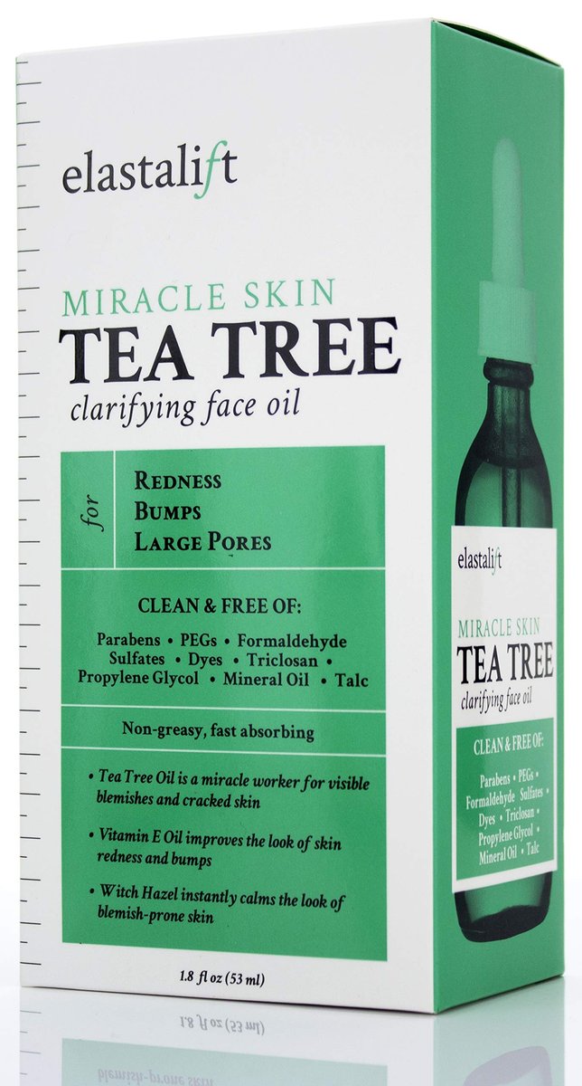 Elastalift Tea Tree Oil Facial Spot Treatment with Witch Hazel – Clarifying Acne Treatment for Redness, Bumps, Dry Itchy Skin, and Large Pores – Non-Irritating Formula, 1.8 Fl Oz - görsel 9